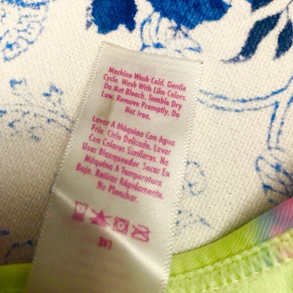 JUSTICE Girls Swimsuit Tankini Swim Tank Bikini Size L 12/14 Tie Dye Zip - Picture 14 of 16